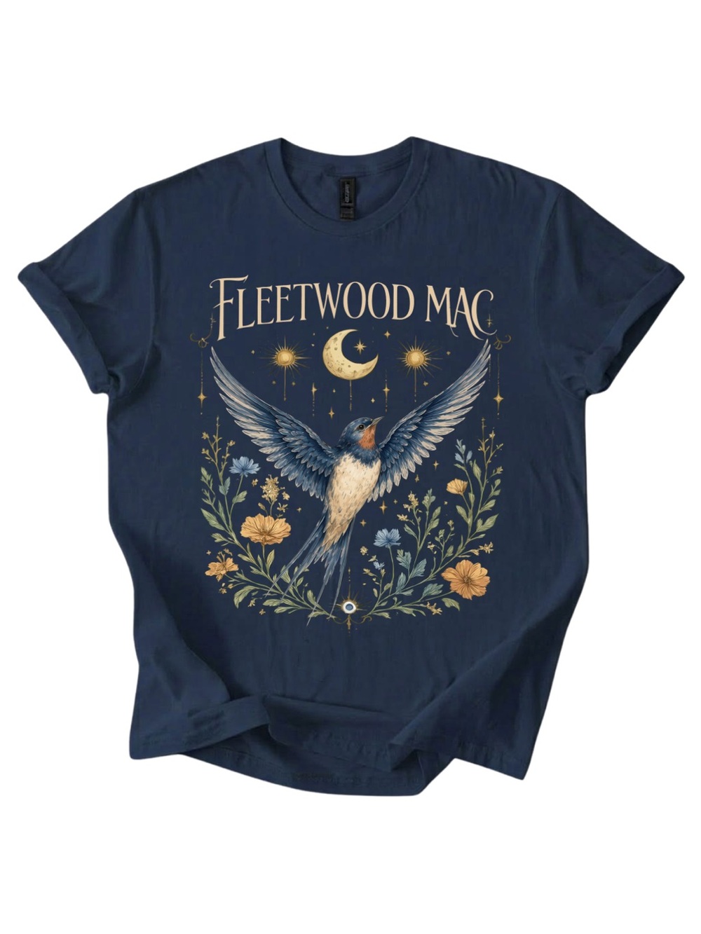 Gildan Fleetwood Mac Navy Blue Bird Graphic Tee